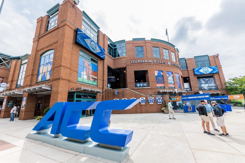 DBAP with ACC Baseball sign in front